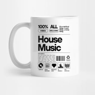 HOUSE MUSIC - Product Label (Black) Mug